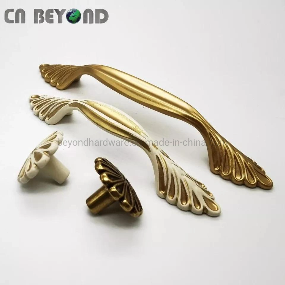 Classical Elegant Funky Zinc Cabinet Hardware Gold Drawer Pull Handle