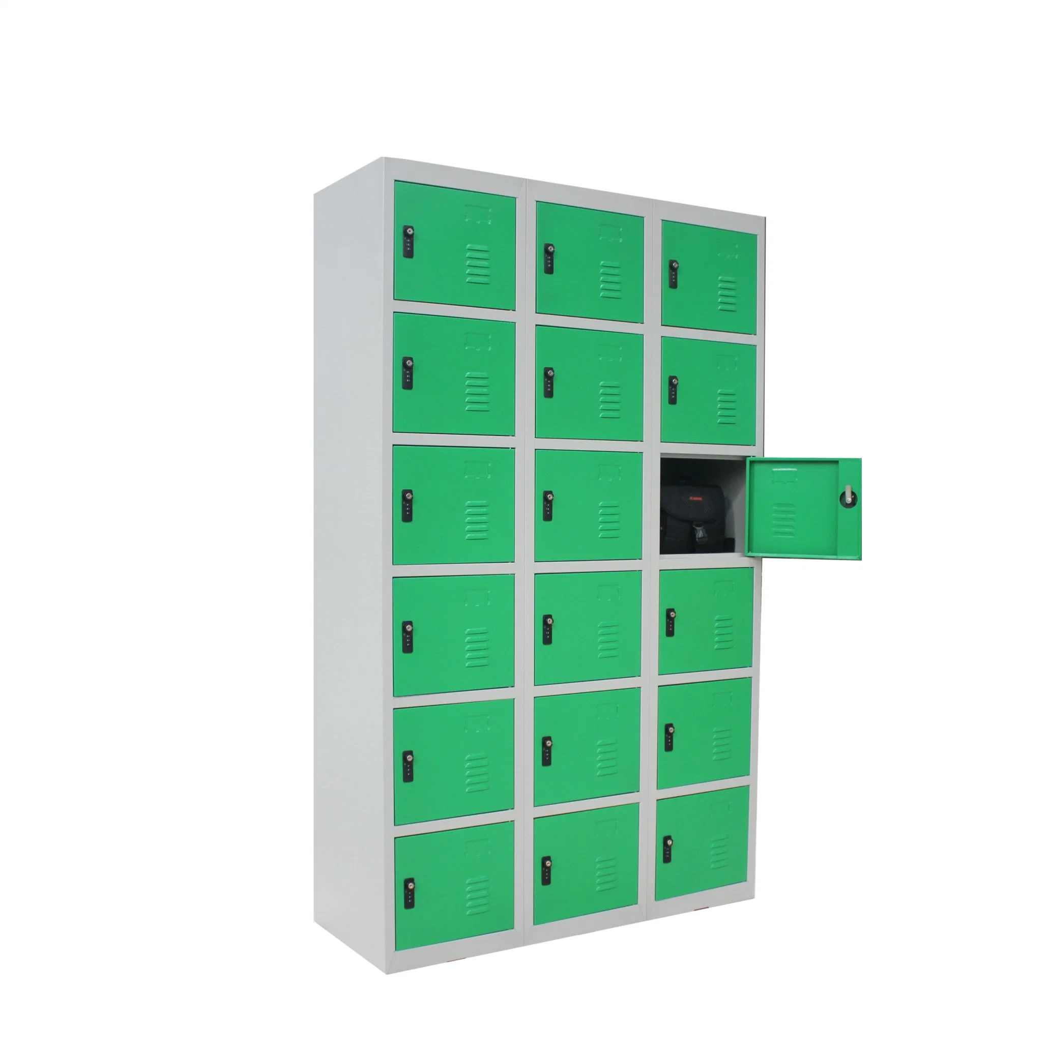 Metal Steel 16 Door Storage Cabinet Supermarket Smart Digital Code Lock Locker