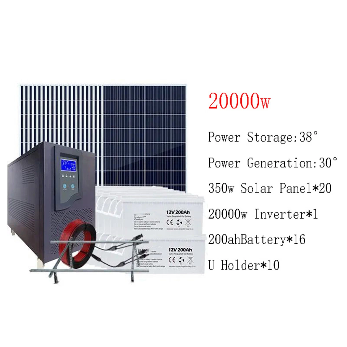 Solar Generator 220V 300W Output for Home Lighting Support TV Fan Solar Energy Power System