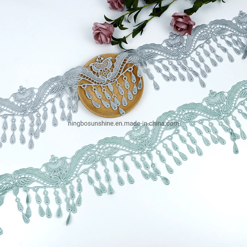 High quality/High cost performance  Embroidery Polyester Tassel Lace Trim