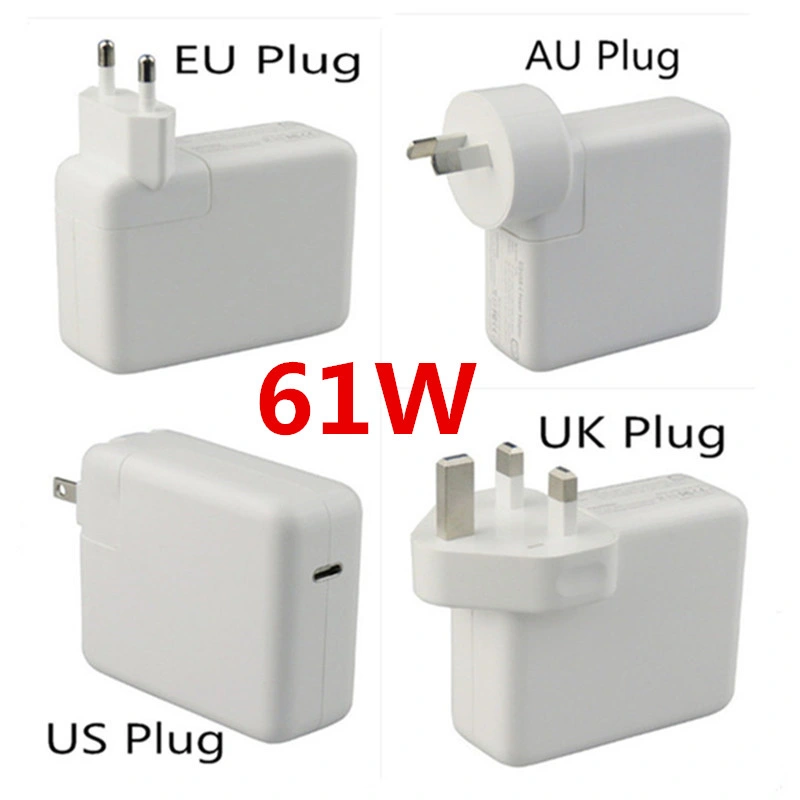 PD 61W Type C Port US EU AU 2 Prongs UK 3 Prongs Wall Power Adapter Charger for Mobile Phone Laptop Notebook iPad MacBook Computer Charging