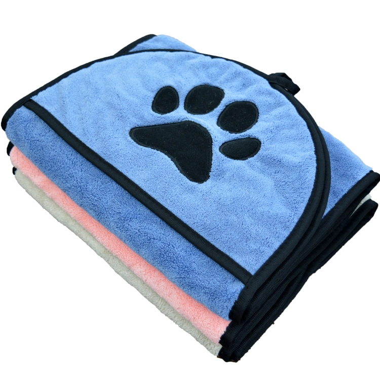 Différentes couleurs corail en microfibre chiffon en laine polaire bain Pet pour chien