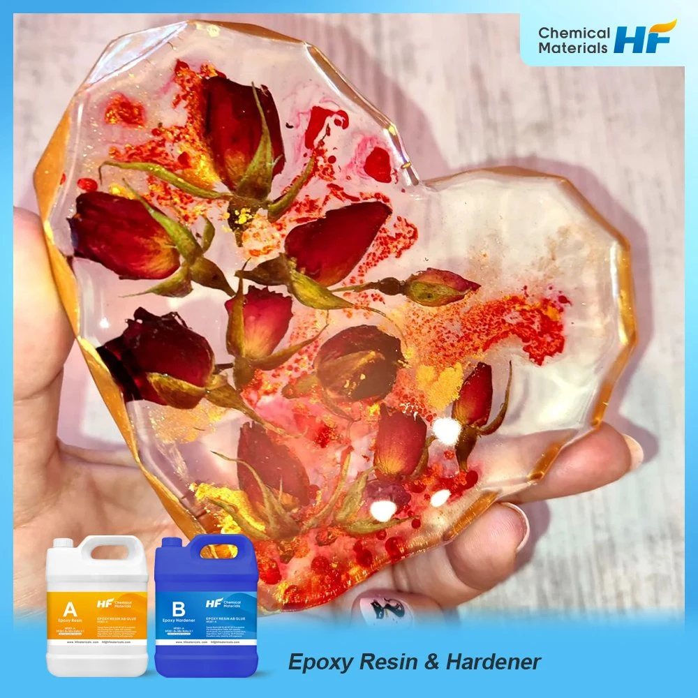 Guangdong Manufacturer Mixed Ratio 3: 1 High Transparent Epoxy Ab Glue DIY Flowering Handmade Epoxy Resin with Hardener Wholesale/Supplier Cheap Price No Ripple Liquid