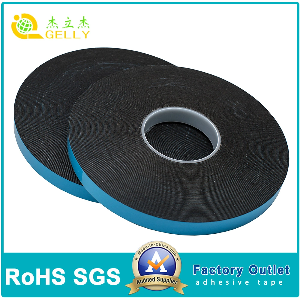 Double Sided Foam Rubber Tape (black foam with blue liner)