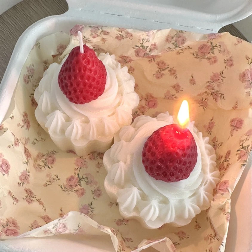 Vente en gros gâteau fraise bougies parfumées accompagnement créatif décorations d'anniversaire