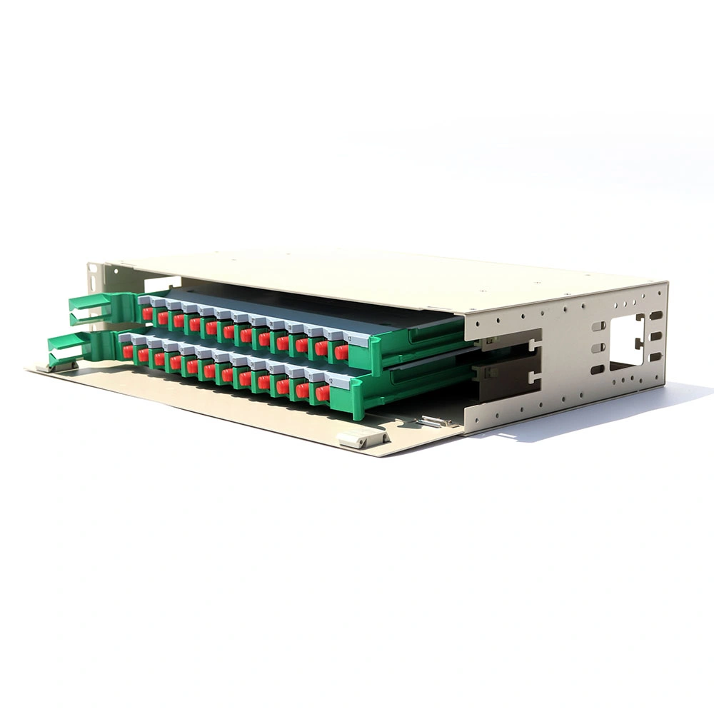 Panneau de raccordement à fibre optique Kolorapus 24 Port 1U 19" de la distribution du châssis de montage en rack ODF