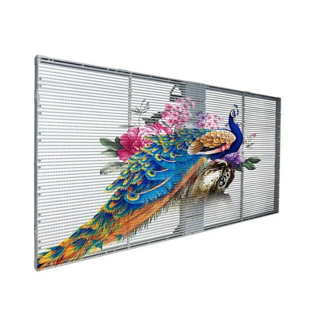 Outdoor Transparent Flexible Building Window Curtain P3.9-7.8 LED Mesh Screen