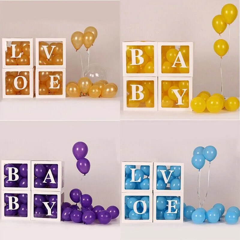 Transparent Balloon Set Gift Letter Boy Box Baby Shower Decorate Birthday Party Supplies