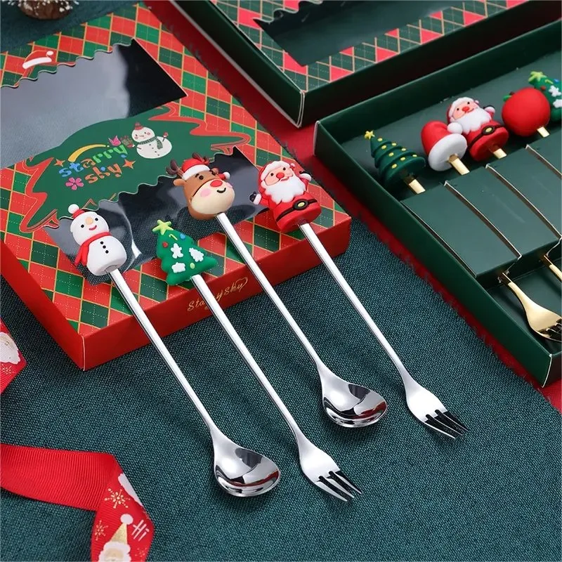 2024 Hochwertige Weihnachtspoon Geschenk-Set Besteck-Set Weihnachten Küchenutensilien