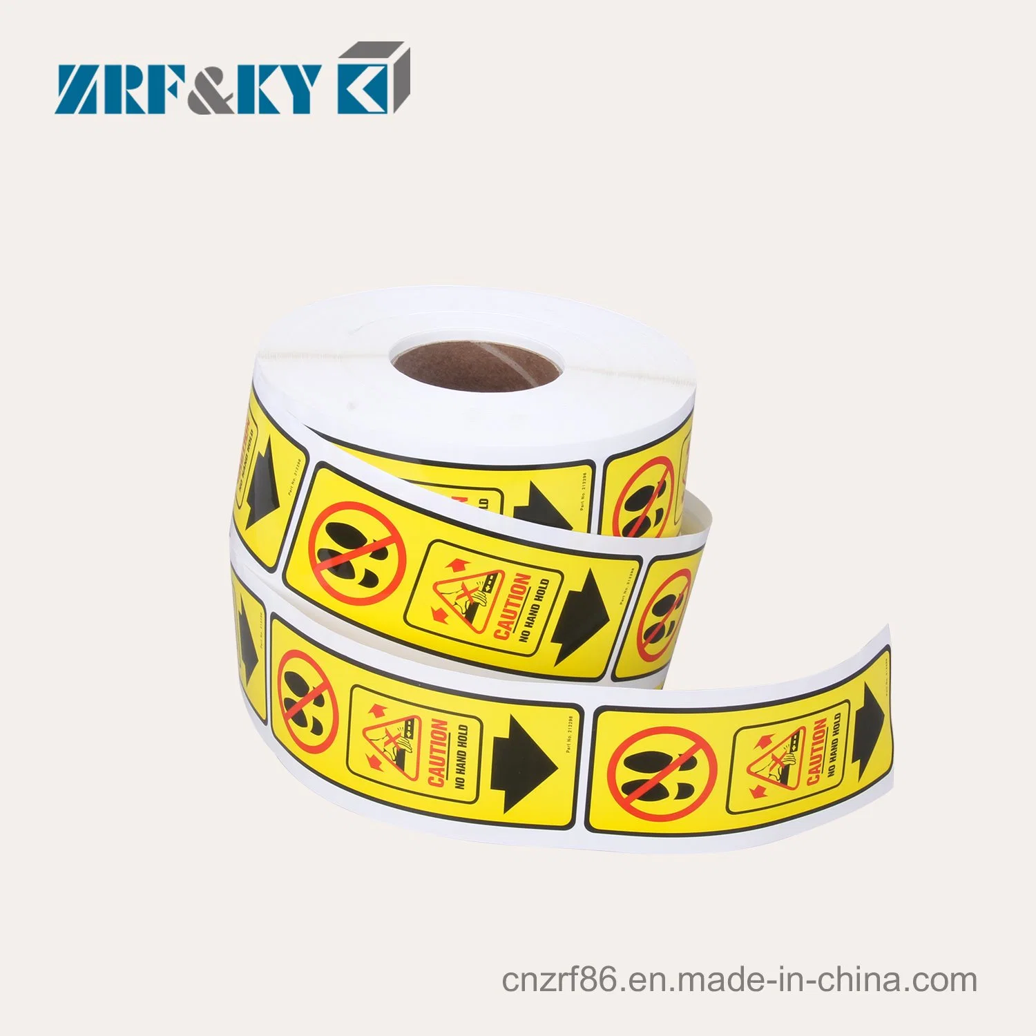 Customized Synthetic Paper Caution Hazard Safety Self Adhesive Waterproof Warning Label Sticker