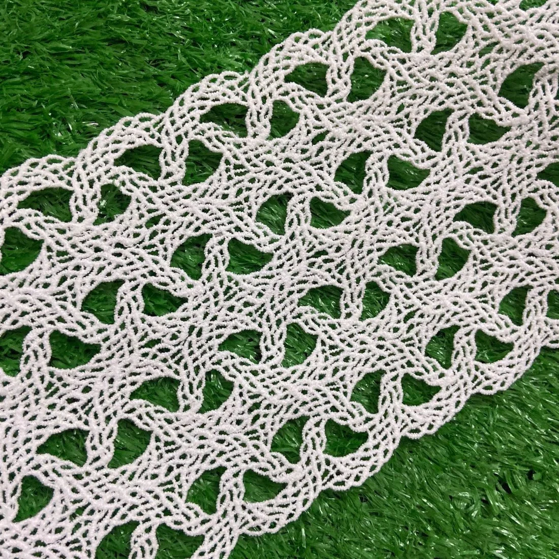 White Crochet Guipure Garment Water Soluble Lace with Polyester Material Embroidery Geo Chemical Lace