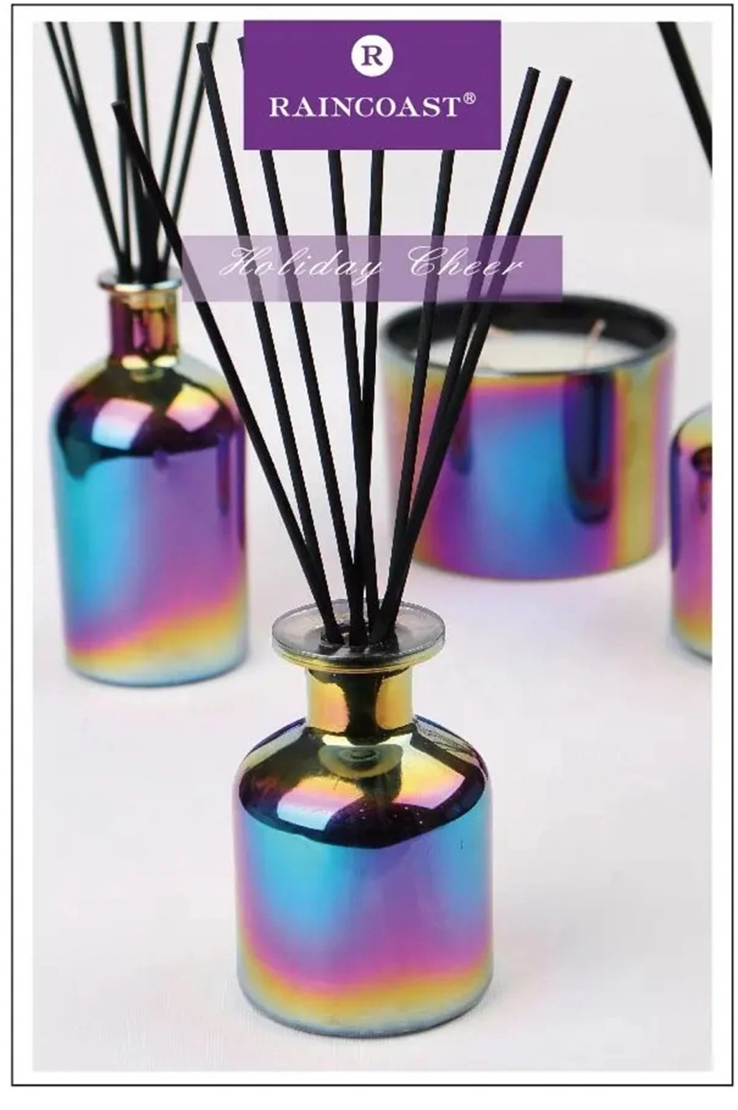 Wholesale/Supplier Natural Fragrance Soy Wax Scented Candle and Reed Diffuser Set for Holiday and Home with Color Box and Ombre Glass Bottle