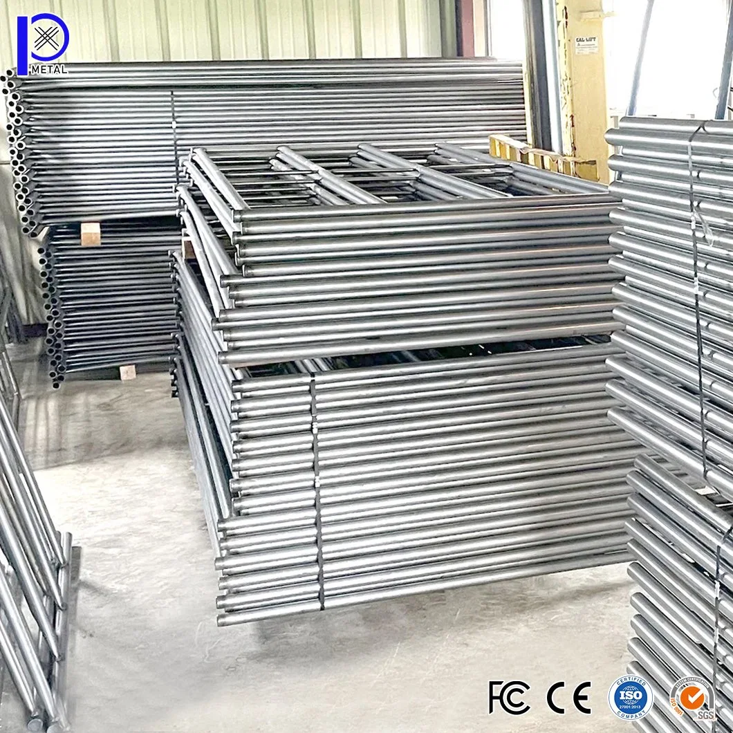 Pengxian White Steel Pipe Fence China Factory Poultry Farm Fencing 40 X 80 mm Oval Rails 6FT Cattle Gate