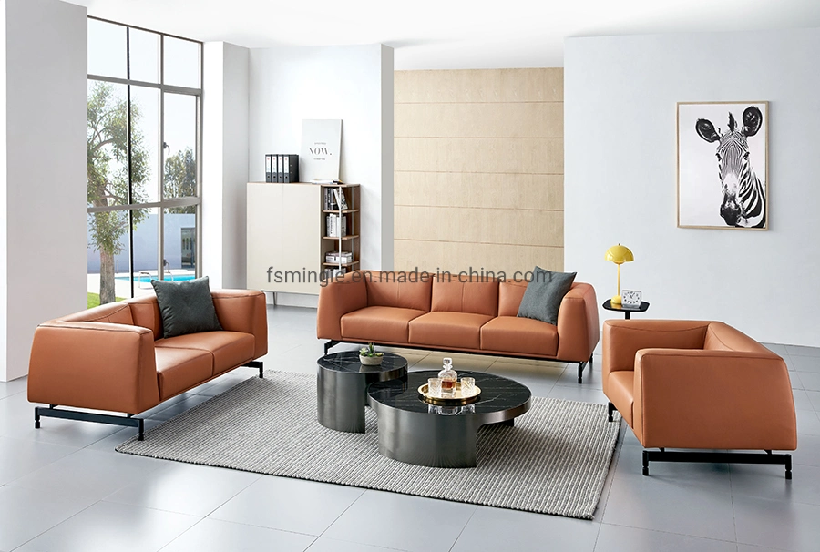 Individuelle Möbel Leder Sofa Couch auf Metall Rahmen Wohnzimmer Möbel