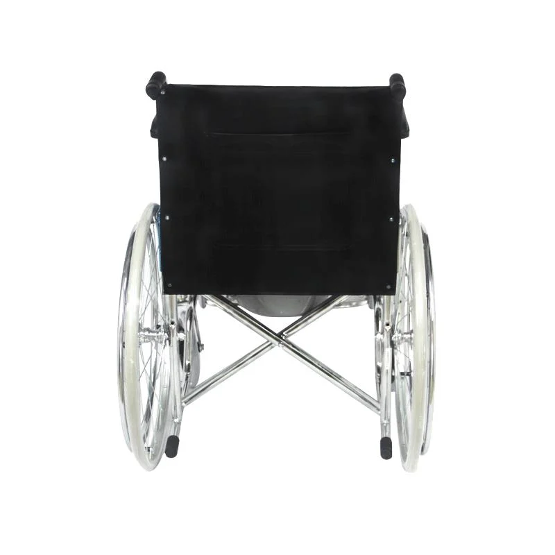 Manual de aço Cadeira Commode Médica cadeira de rodas com penico sanita