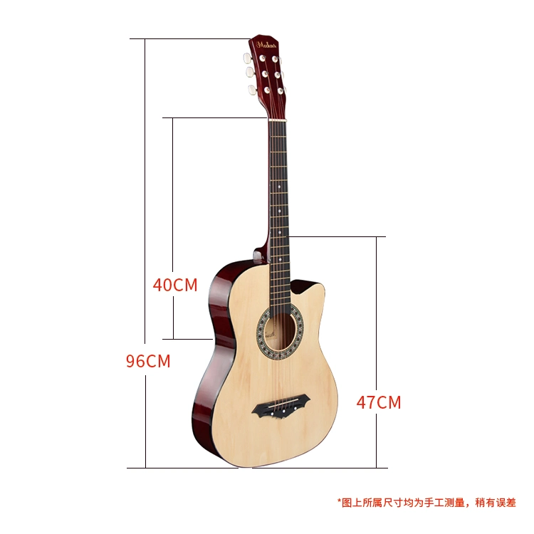 Student Acoustic Guitar Factory Wholesale/Supplier Cheapest Acoustic Guitars with 6 Srings for Beginners Plywood Wooden Polishing Guitar, Musical Instruments