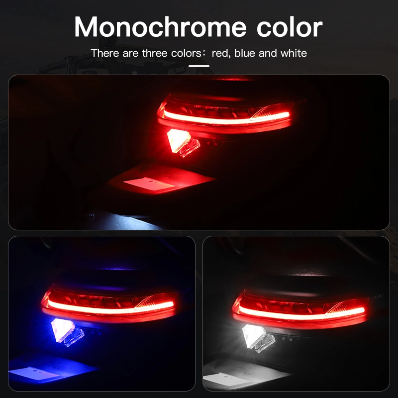 USB Charging Custom 3 Colors Bike Motorcycle Warning LED Aircraft Light