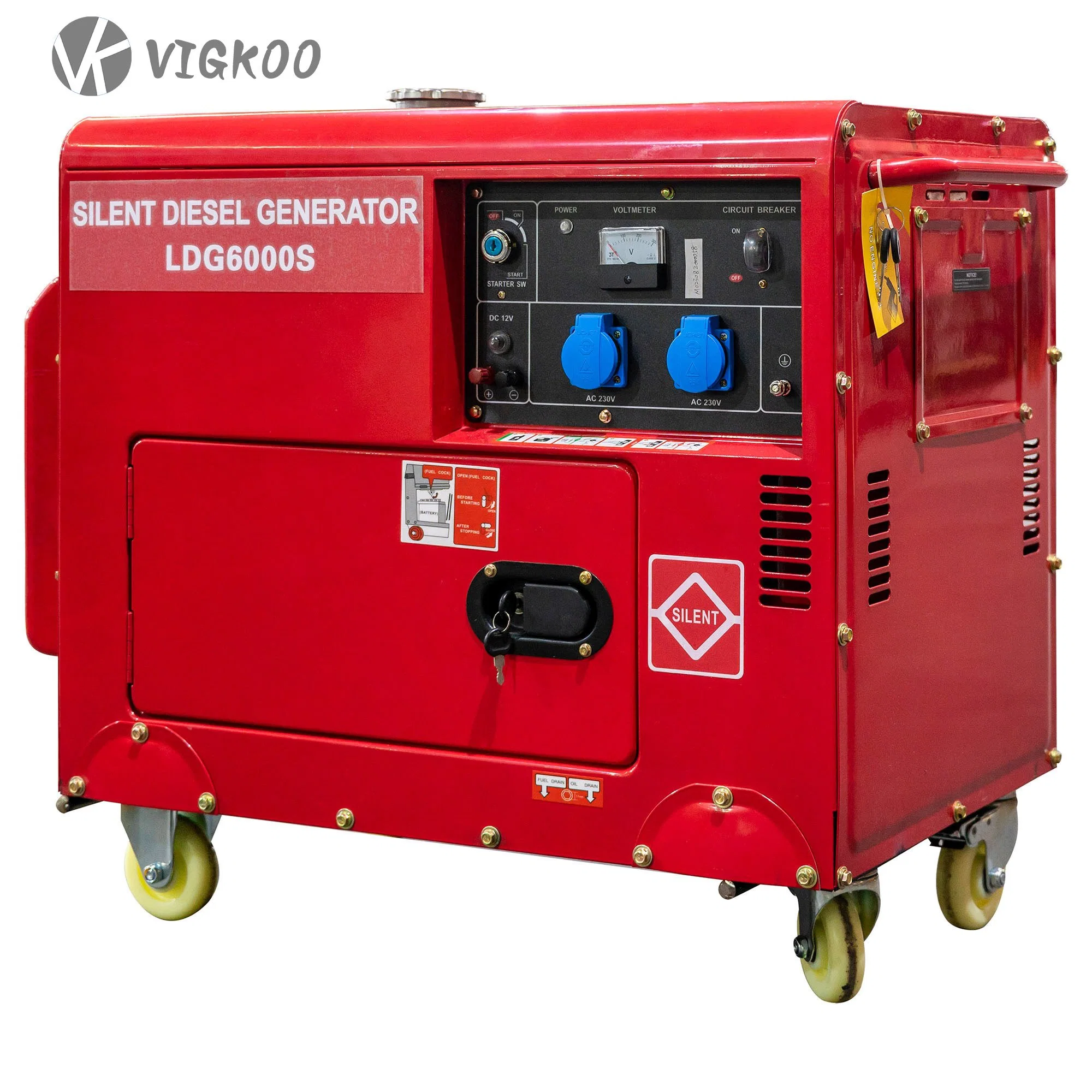 50Hz 4,5kW Elektrischer Start tragbar klein leise schalldichte Vordach Typ Dieselgenerator