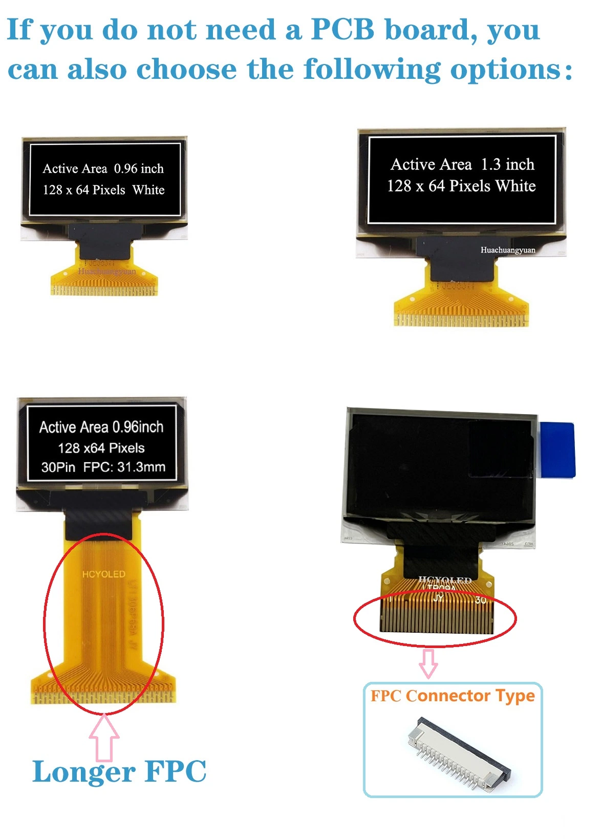 Factory Direct Sale 0.96 Inch, 1.3 Inch Micro OLED Display and Multiple Options Available, Customizable Display