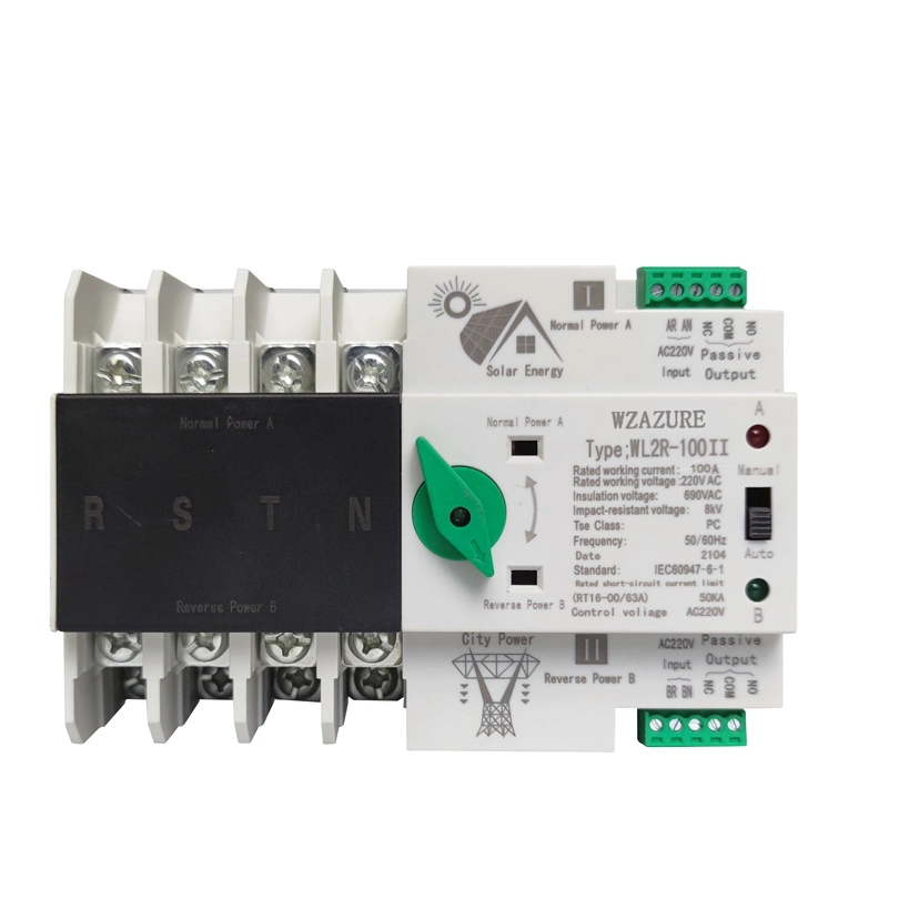 Mini ATS 2p Automatic Transfer Switch on-Grid Photovoltaic Power 100A