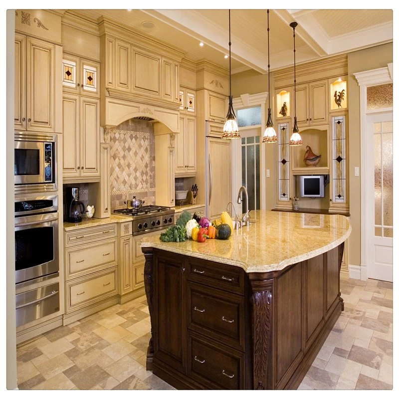 Customized Solid Wood Kitchen Cabinet for Apartment