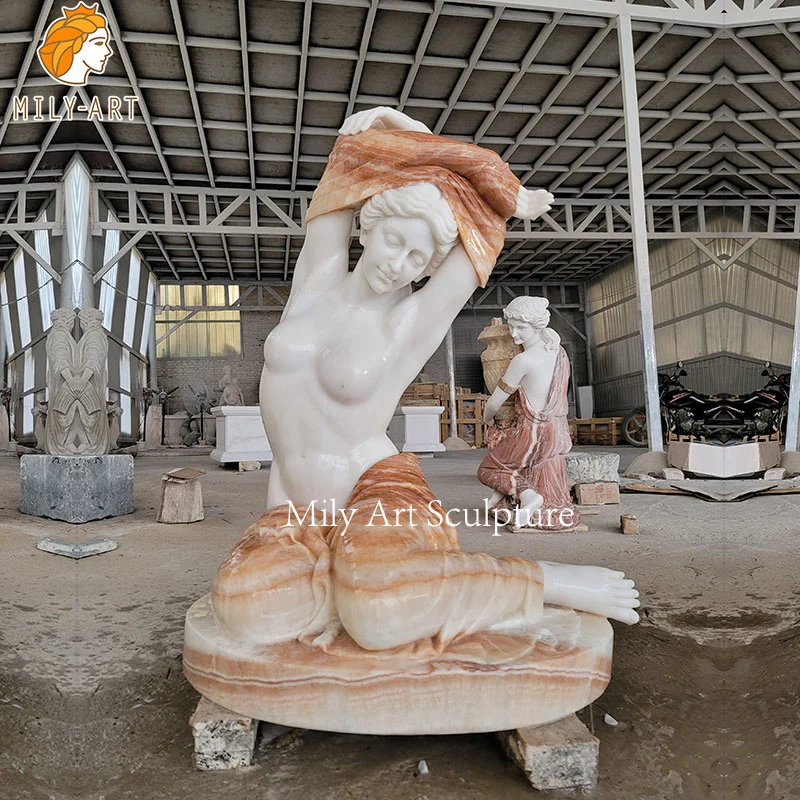 Life Size Decoration Marble Figure Sexy Woman Sculpture