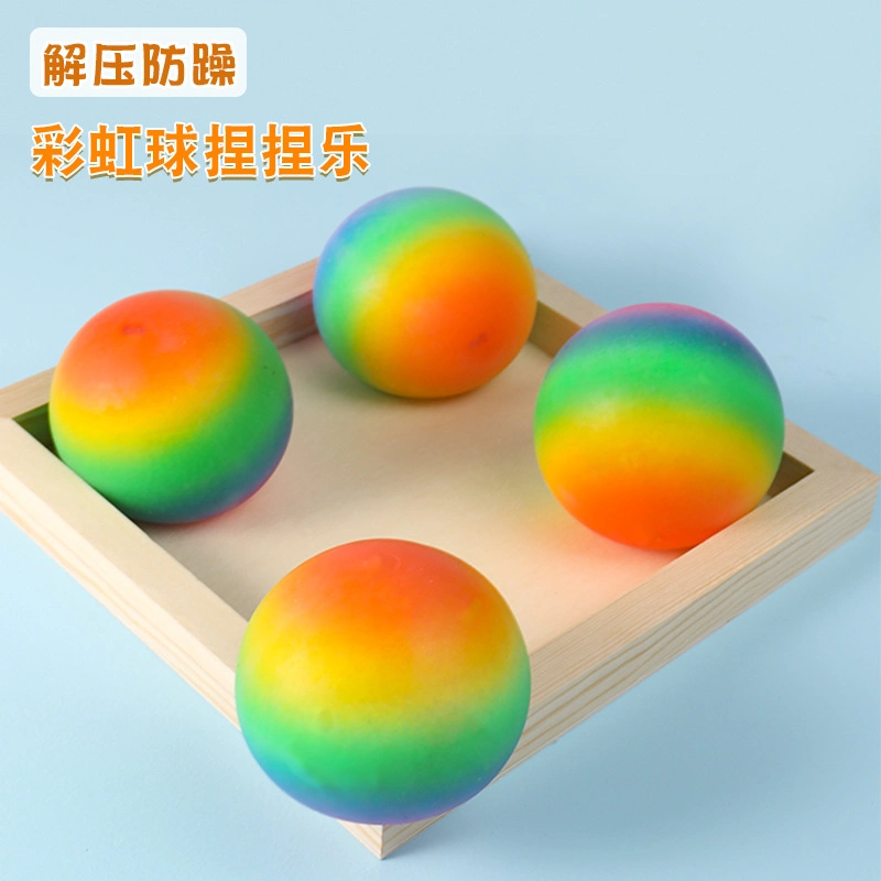 Wholesale/Supplier Promotion Gift Rainbow Color TPR Stress Toy Squish Anti Stress Ball