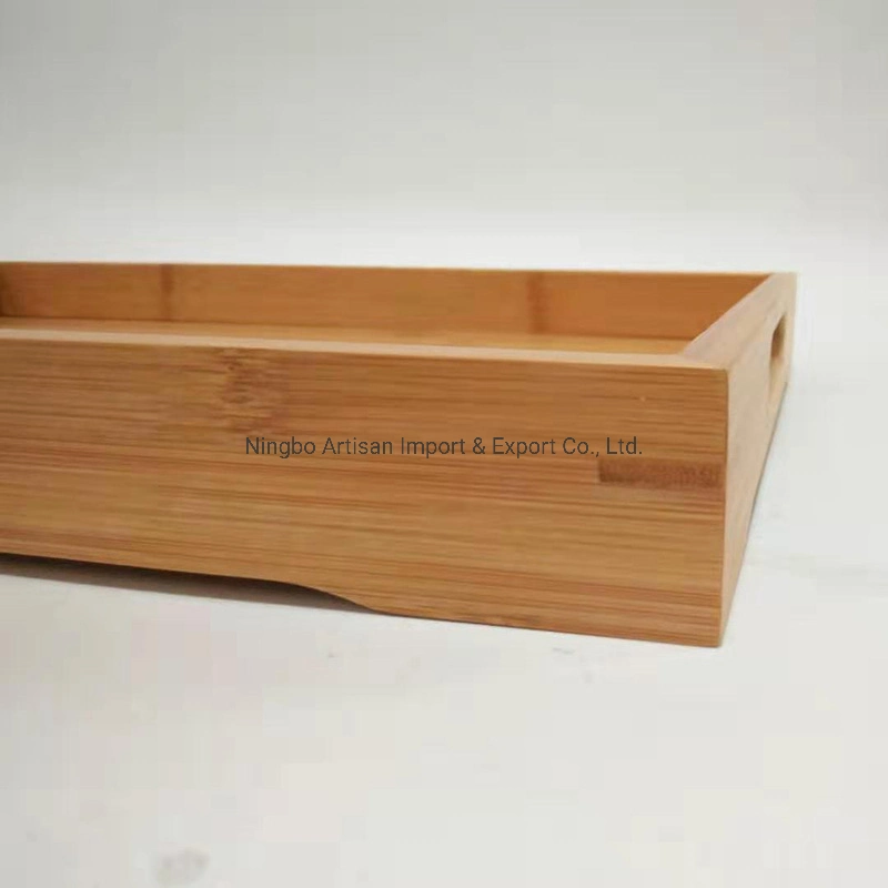 Japanese Rectangle Bamboo Teaboard Deep Tray (Food/Drink/Fruit) with Handle