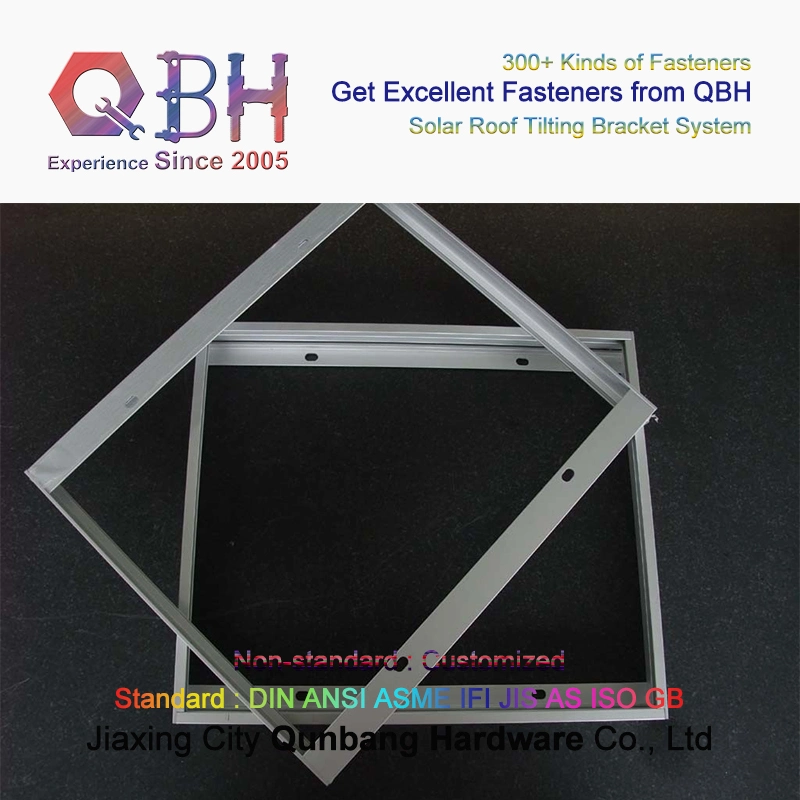 Qbh Customized OEM ODM Industrial Civil Solar Power Energy Photovoltaic PV Module Panel System Mounting Frame Rack Bracket Stand Aluminum Extrusion Profile