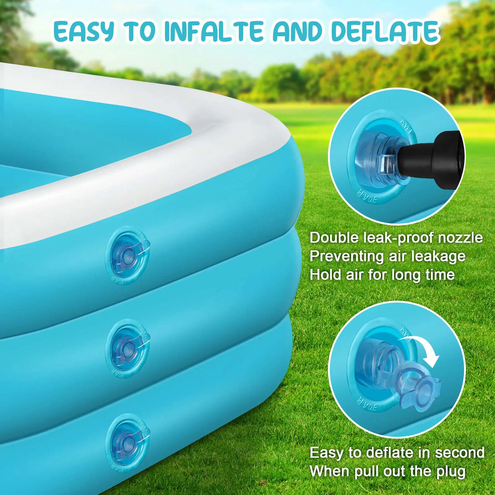 Easy to Assamble Rectangular Inflatable Pool for Children