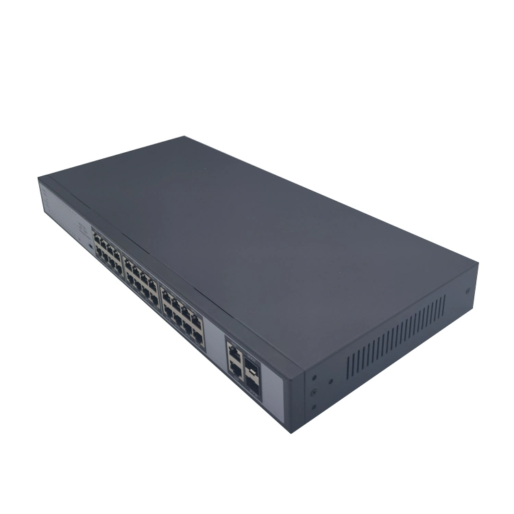 OEM 24 puertos Gigabit CCTV Rede Ethernet Poe Switch 48V 10/100/1000m