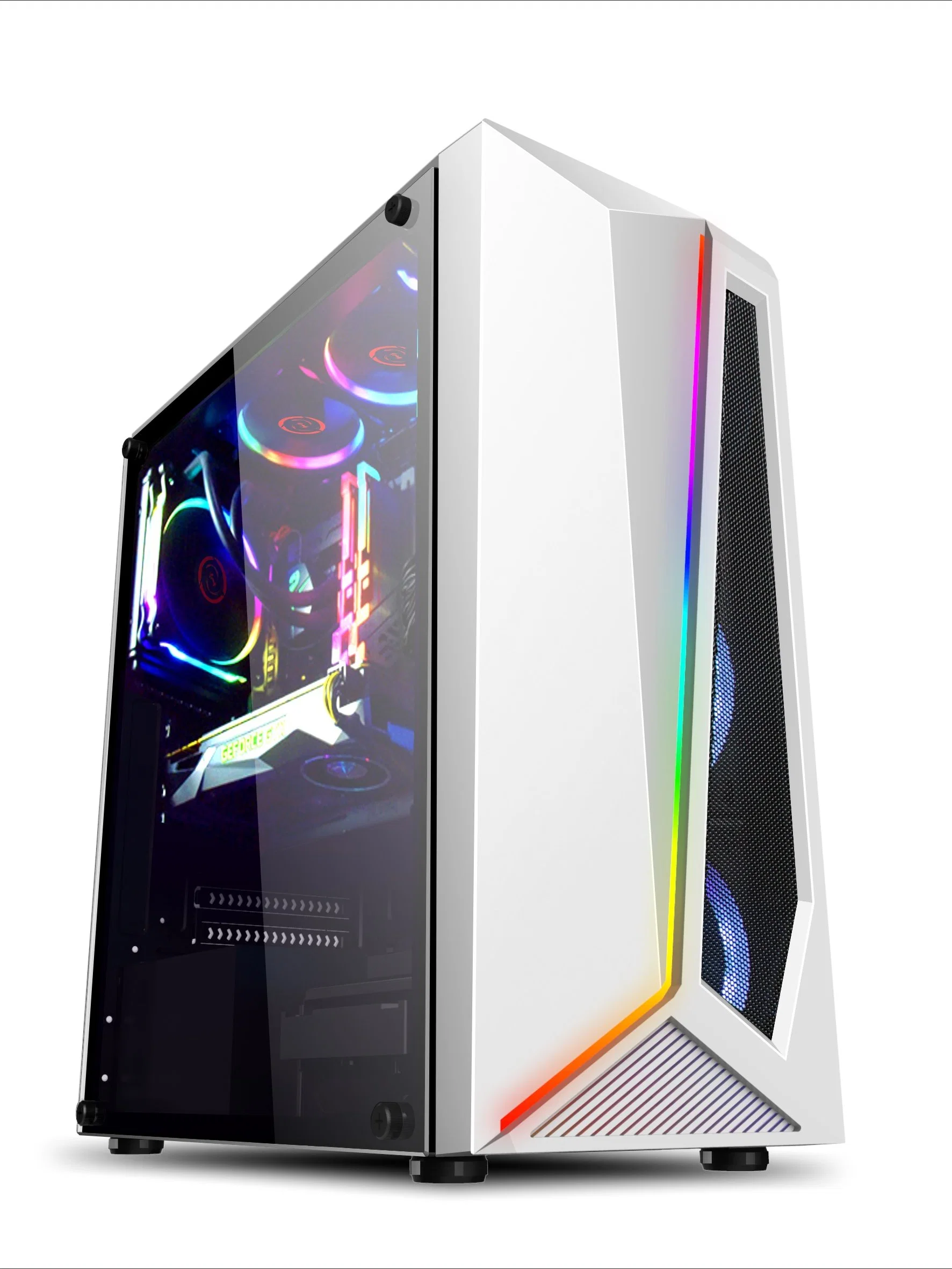 ATX PC Torre carcasa para juegos con atractivo LED RGB Diseño de tiras