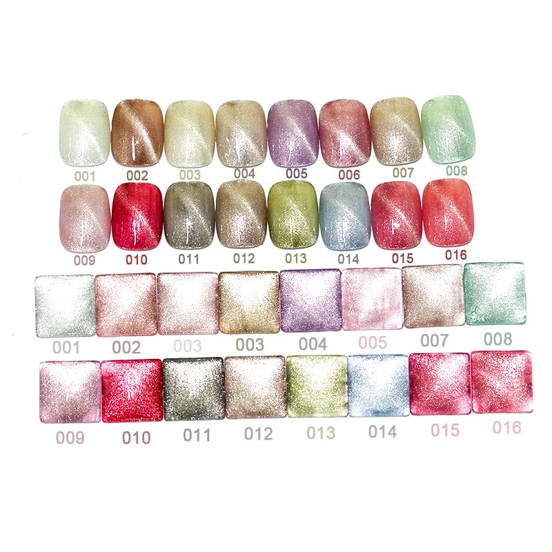 HS 2023 Nail Art Paint Custom Logo 16 Colors Silver Solid Pudding Cat Eye UV Gel Nail Polish