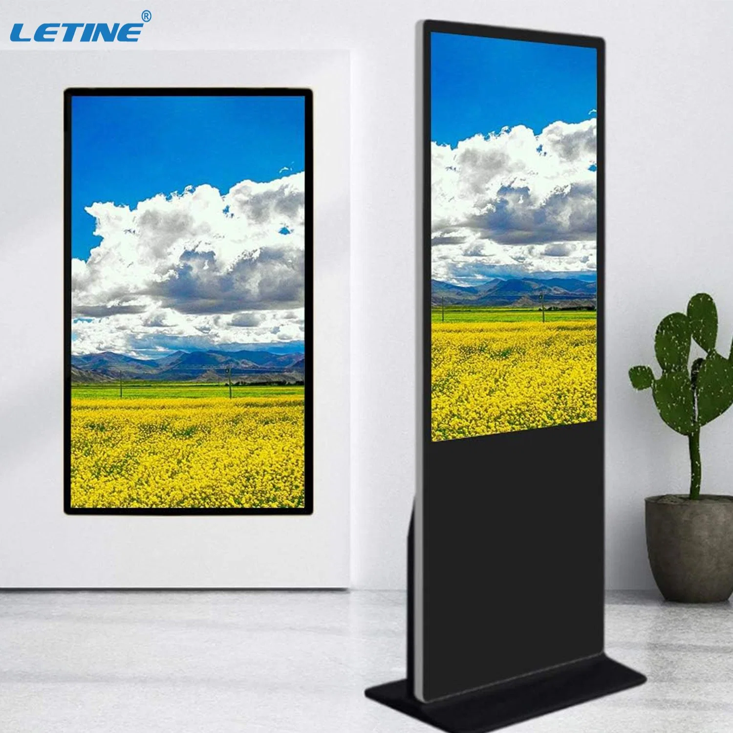 Full Screen HD 4K 1080P 49 Inch Vertical Display Floor Standing Digital Signage