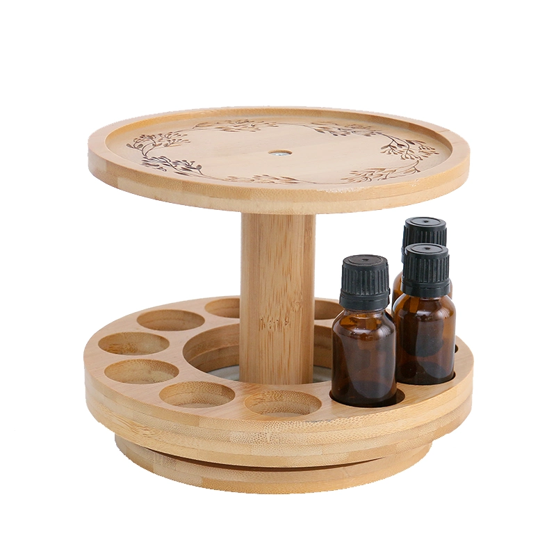 Laser Carved Bamboo Wooden Essential Oil Rack