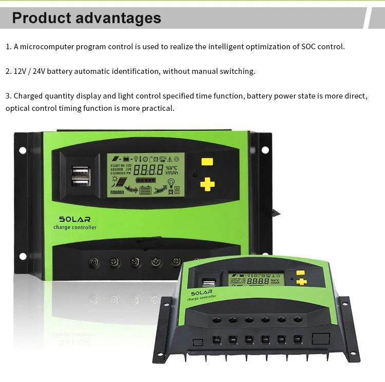 Dual USB DC 12V /24V 20A 30A 40A 50 60A PWM Solar Charger Controllers