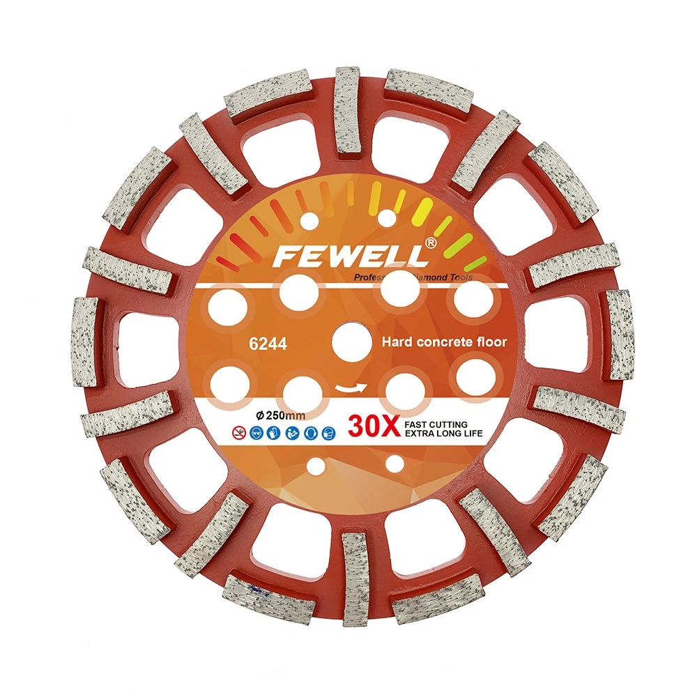 Premium Grade Silver Brazed 10in Sharpening 250mm Red Diamond Wheel Grinding Disc for Hard Concrete