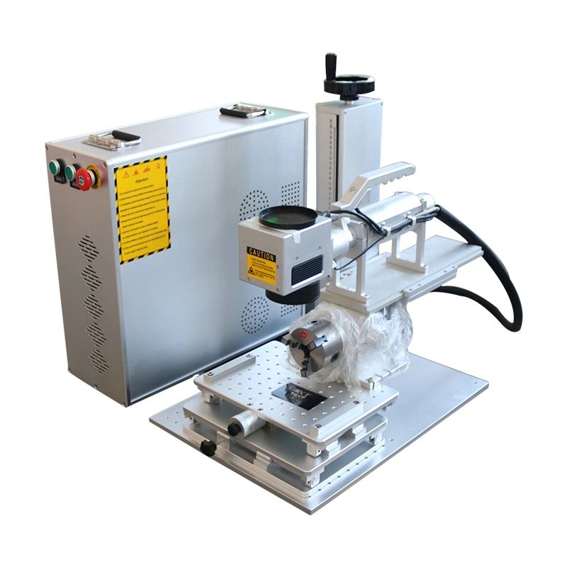 Rotary Fiber 30W Laser Marking Machine for Aluminum Steel Copper Silver Gold