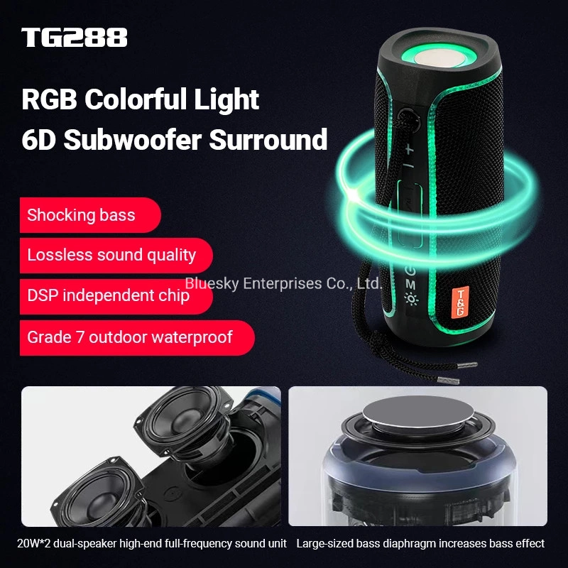 Tg288 Wireless Bluetooth громкоговоритель портативные колонки низких частот сабвуфера стерео звука в салоне динамик