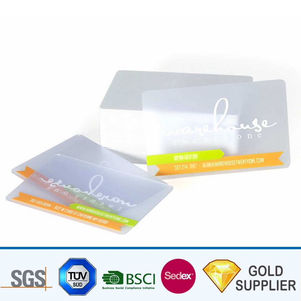 Muestra gratuita de impresión Offset personalizado barato Hotel tarjeta RFID de plástico transparente de PVC ID de inyección de tinta magnética chip inteligente de tarjeta de presentación de pertenencia a la venta