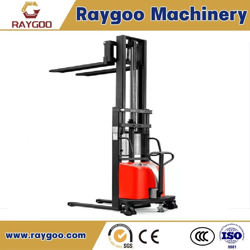 2000kg Warehouse Industrial Walking Stand up Manual Hand Electric Powered Narrow Aisle Order Picker Pallet Stacker Battery Forklift with TUV GS CE Tested