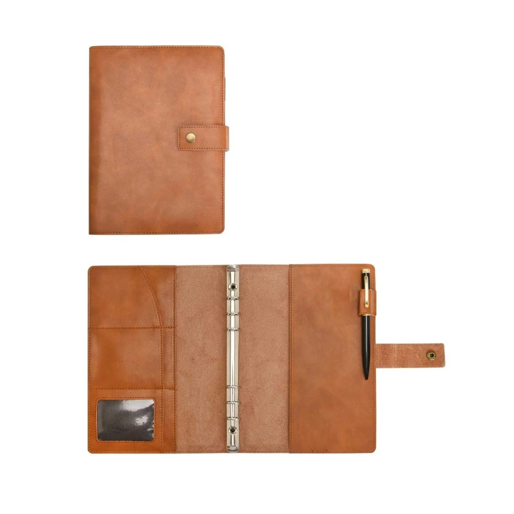 High quality/High cost performance  Personalized Printed Logo Leather Custom A5 Dotted PU Cover Note Book with Pen Holder