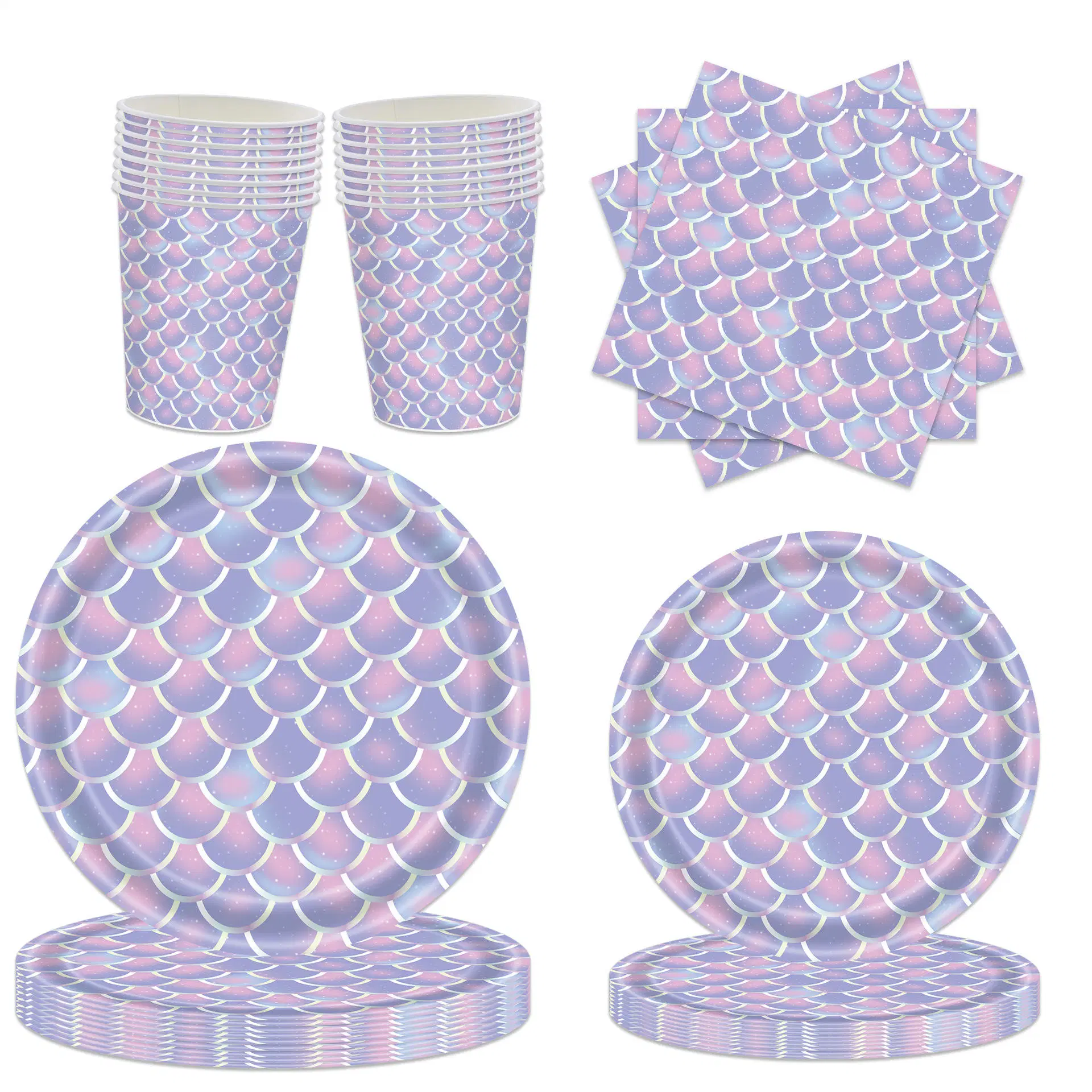 Manufacturer Wholesale/Supplier Mermaid Plate Paper Mermaid Plate Mermaid Plate Tableware Set