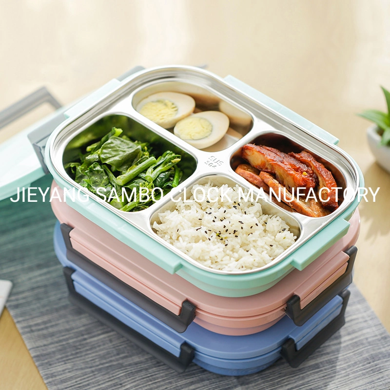 Leakproof Bento Plastic Box Meal Containers Lunch Box Stainless Steel Compartment