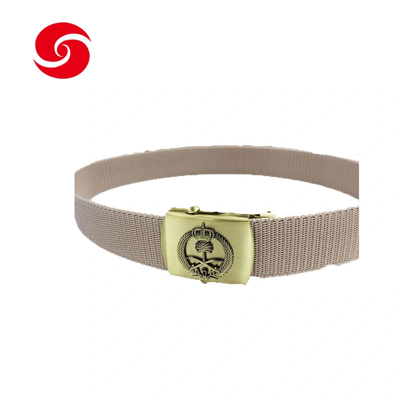 Customized Logo Saudi Arabia Khaki PP Military Tactical Belt