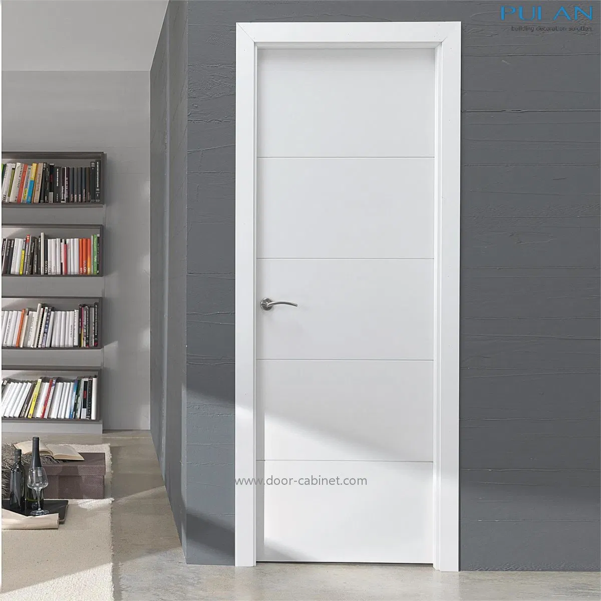 Modern Design Flush Door Lamiante Melamine Internal Room Door with Lock and Hinge