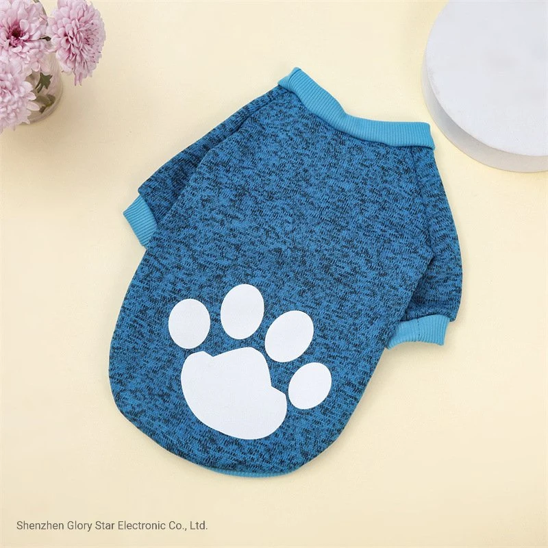 Otoño Invierno Paw Print accesorios para mascotas suéter de lana la ropa de perros