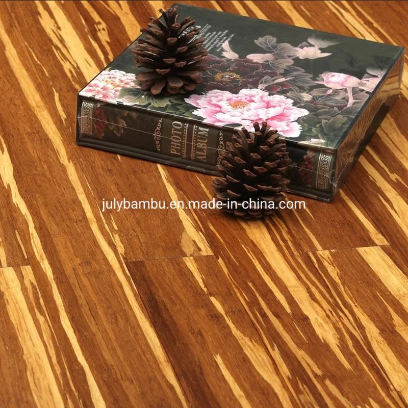 Durable Click Lock 100% Solid Bamboo Floors Tiger Stripe Strand Woven Bamboo Flooring