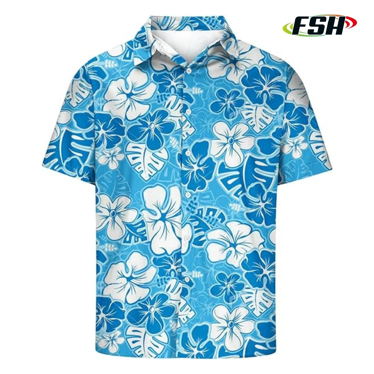 Polo de camisa de impressão total sublimada e de design novo da Hawaiian Floral Barato