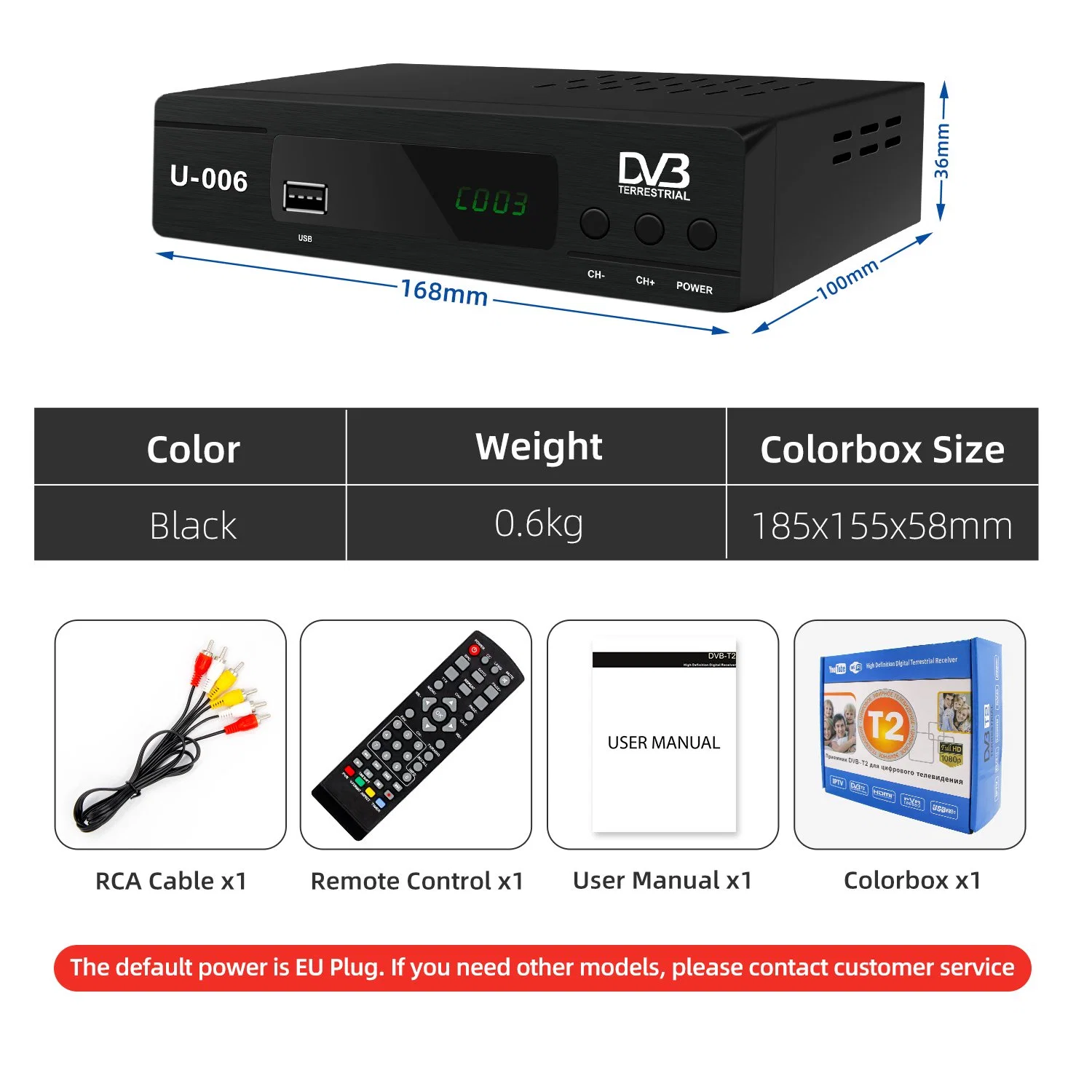 Junuo digitais de elevada qualidade descodificador de TV 1080P Matrix o Full HD DVB T2 DVBT receptor2 Set Top Box